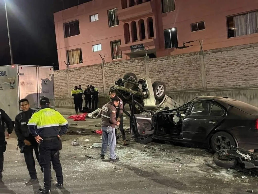 Accidente en la avenida Bicentenario de Riobamba