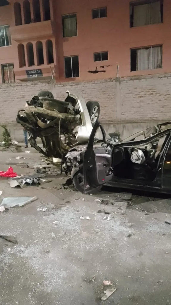 Accidente en la avenida Bicentenario de Riobamba