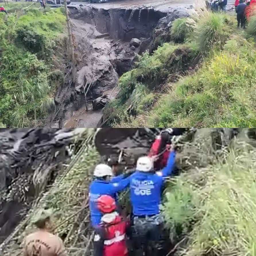 Tras el accidente de tránsito en vía Guamote – Macas, por un deslizamiento, se busca a niño desaparecido. El ECU-911 coordina el rescate