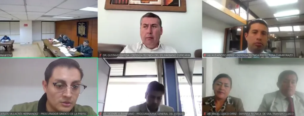 Ex-prefecto, Mariano Curicama en audiencia de casación con Tránsito Lluco.
