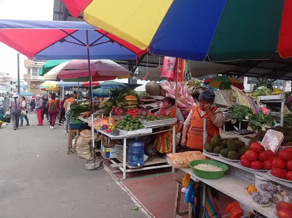 Las lluvias continuas causan inestabilidad en el comercio de mercados de Riobamba donde los precios suben y bajan.