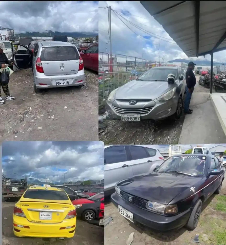 Vehículos retenidos por cometer infracciones en Riobamba.