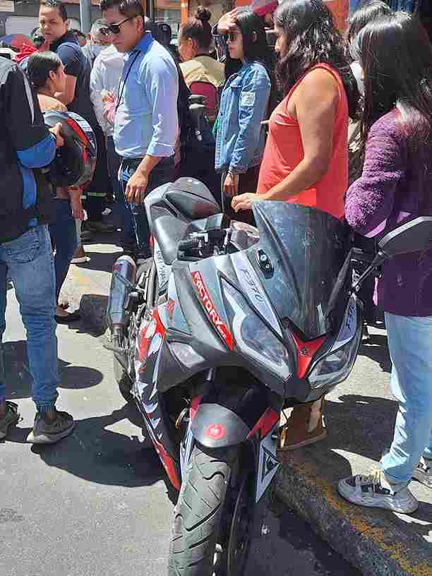 Motocicleta involucrada en el percance de tránsito