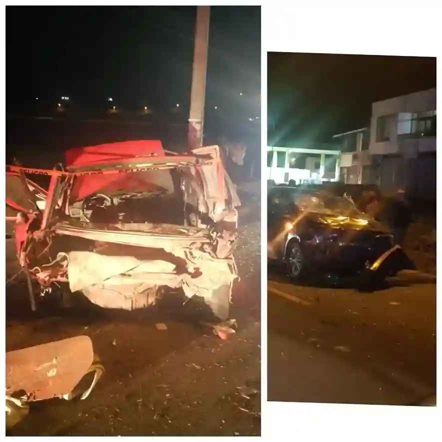 Estado en el que quedaron los vehículos tras el accidente de tránsito