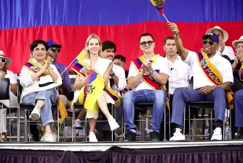 Los ecuatorianos, migrantes en Nueva York, recibieron al Presidente Noboa