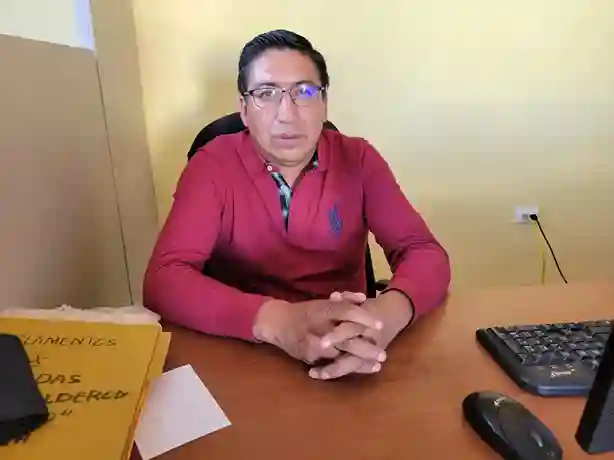 Wilson Muyulema, presidente de la Unión de Operadoras en Taxis de Chimborazo