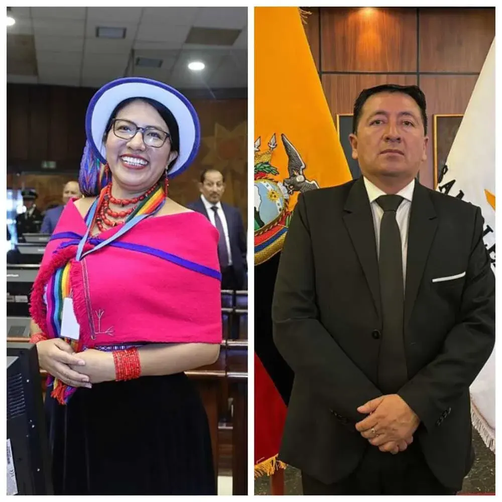 Carmen Tiupul y Gustavo Luna en la Asamblea Nacional.