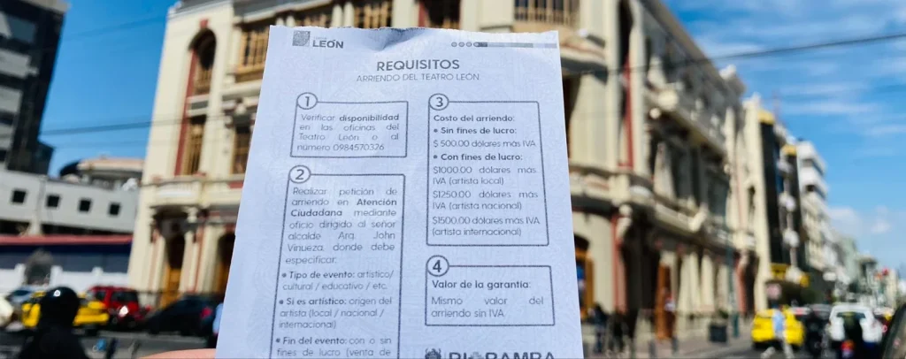 Cómo alquilar el Teatro León en Riobamba