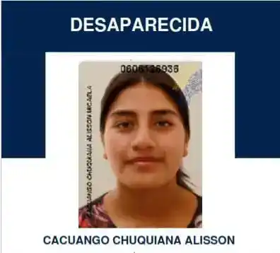 Alisson Micaela Cacuango Chuquiana: Desapareció el 6 de octubre de 2024
