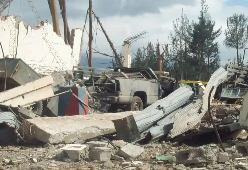 Parte de la explosión en el campo Marte donde fue el punto cero del desastre.