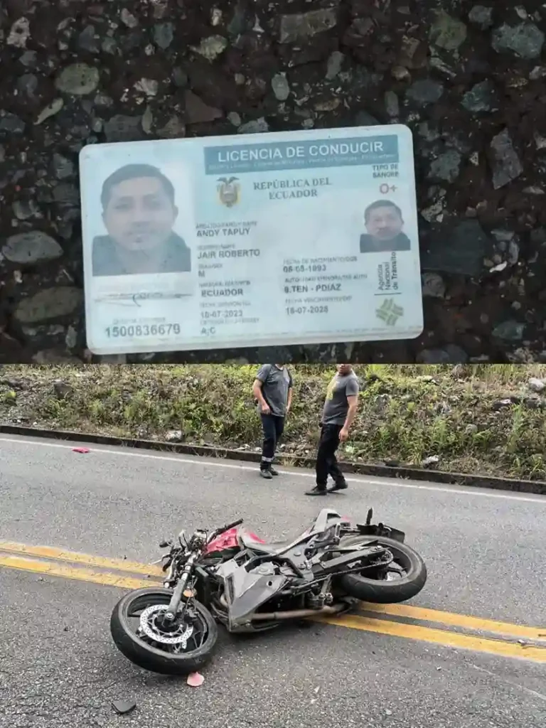 Accidente de motocicleta deja dos fallecidos en la vía Puyo Tena