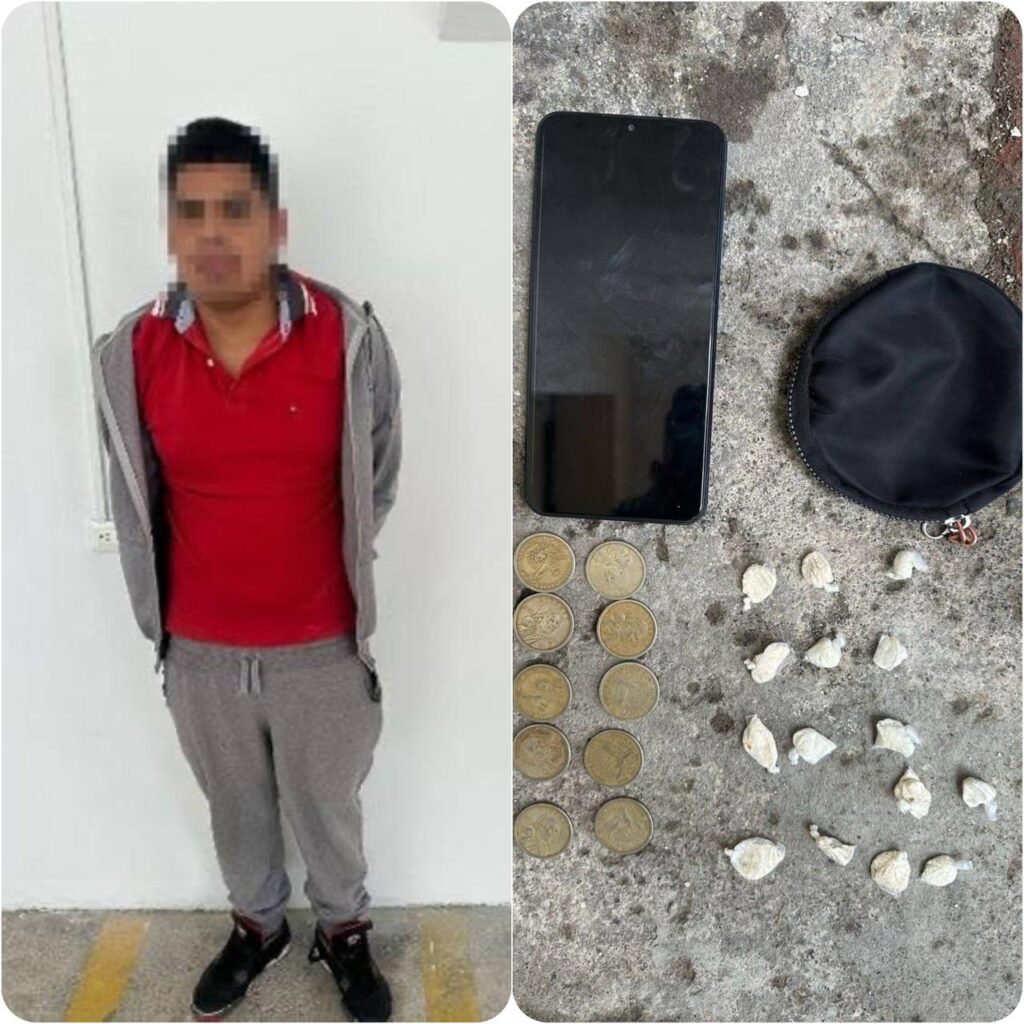 Hombre tenía 15 fundas de cocaína.