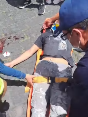Accidente de tránsito en la esquina del coliseo Marco Montalvo del Cantón Guano