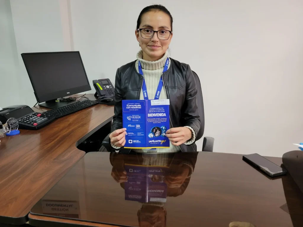 Mishelle Vallejo, oficinista de la Dirección Provincial del IESS en Chimborazo