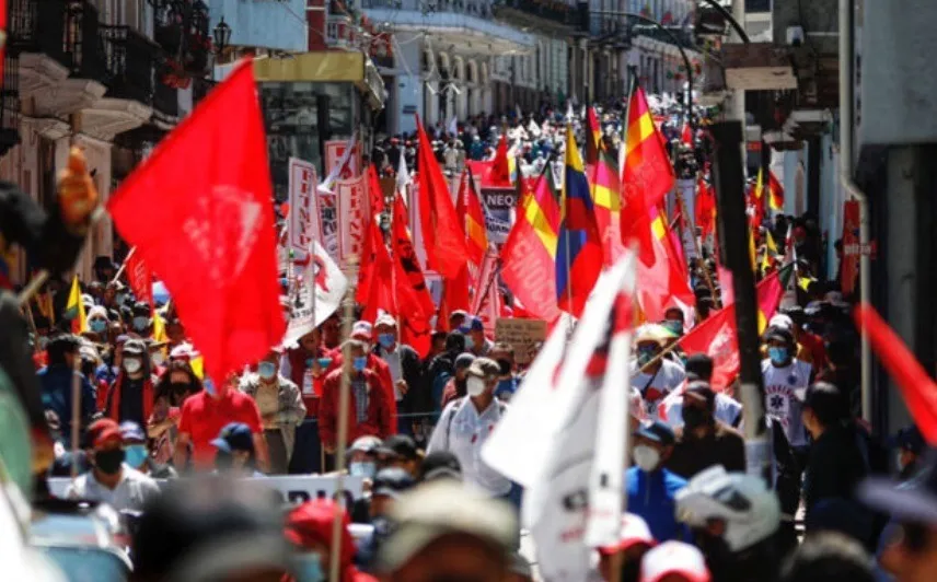 Marchas por el Día del Trabajador en Ecuador